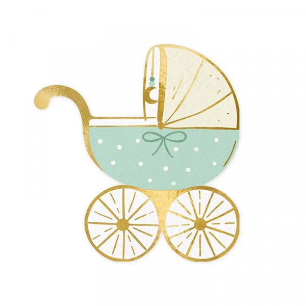 Servietten Kinderwagen Mint