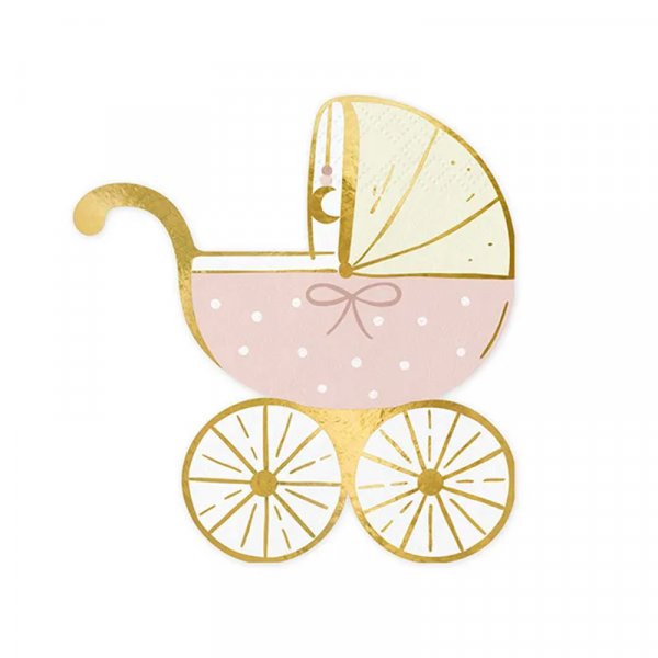Servietten Kinderwagen Rosa