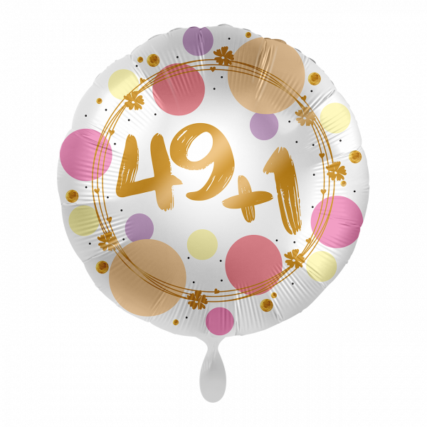 Folienballon Zahl 49+1 Shiny Dots