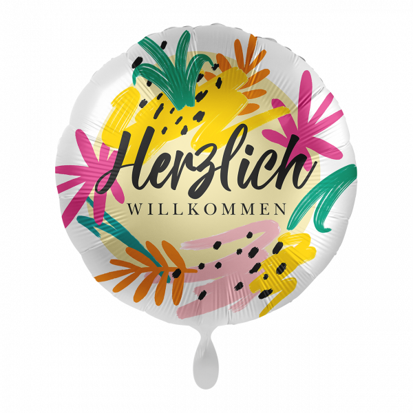 Folienballon Herzlich Willkommen Aloha