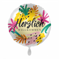 Folienballon Herzlich Willkommen Aloha