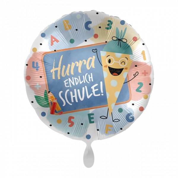 Folienballon Einschulung - Hurra endlich Schule