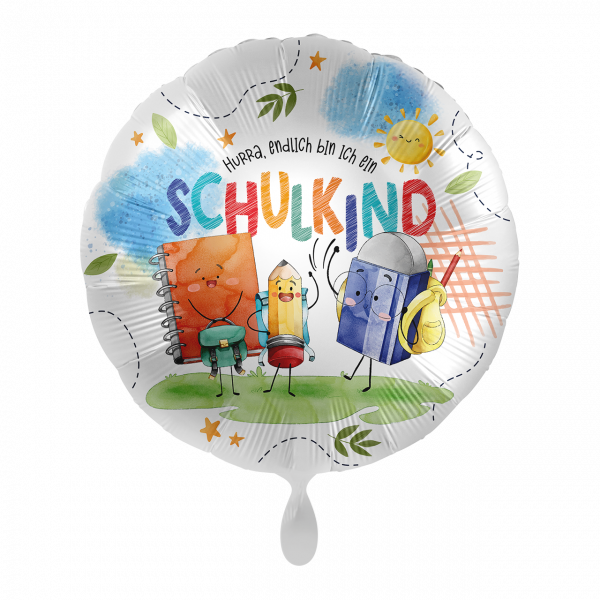Folienballon Einschulung - Backpacks and Books