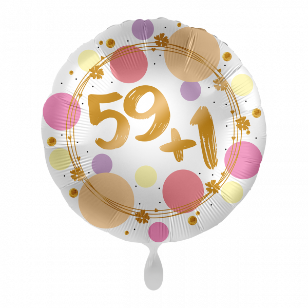Folienballon Zahl 59+1 Shiny Dots