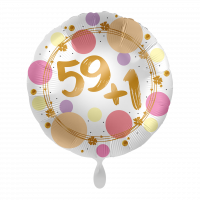Folienballon Zahl 59+1 Shiny Dots
