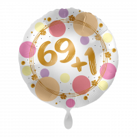 Folienballon Zahl 69+1 Shiny Dots