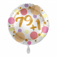 Folienballon Zahl 79+1 Shiny Dots