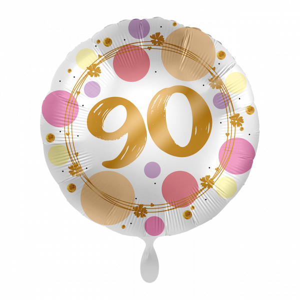Folienballon Zahl 90 Shiny Dots