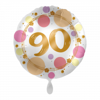 Folienballon Zahl 90 Shiny Dots