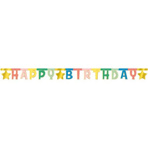 Bannergirlande Happy Birthday retro