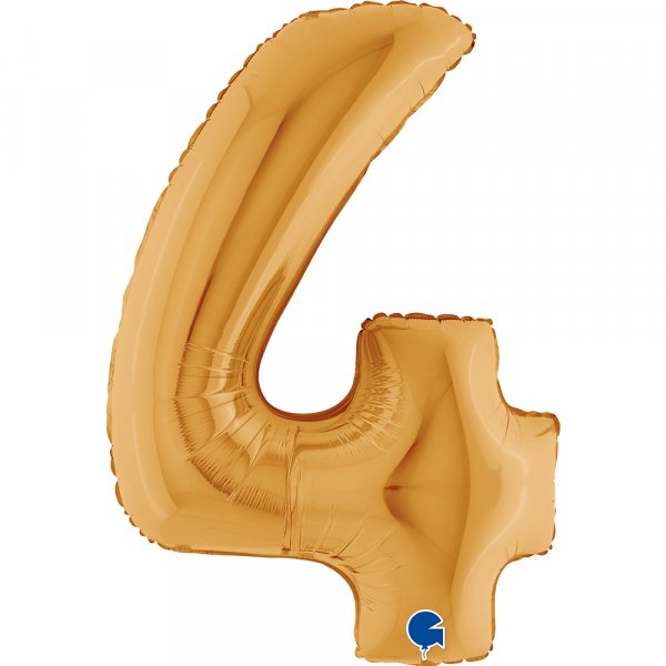 Folienballon Zahl 4 gold