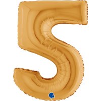 Folienballon Zahl 5 gold