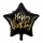 Folienballon Stern Happy Birthday Black