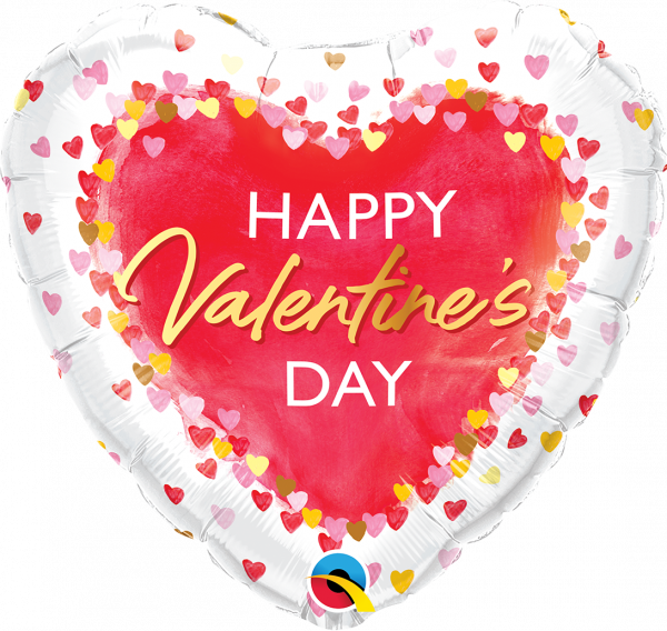 Folienballon Valentines Watercolor Hearts