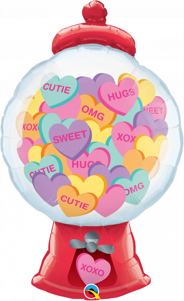 Folienballon Candy Hearts Gumball Machine