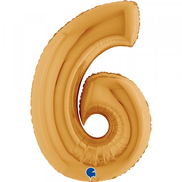 Folienballon Zahl 6 gold