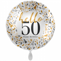 Folienballon Zahl 50 Happy Birthday Konfetti groß