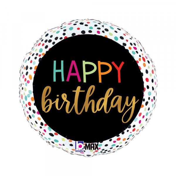 Folienballon - HBD - Colorful Dots