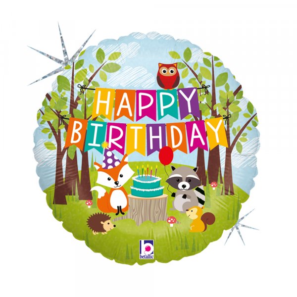 Folienballon Woodland Birthday - HBD