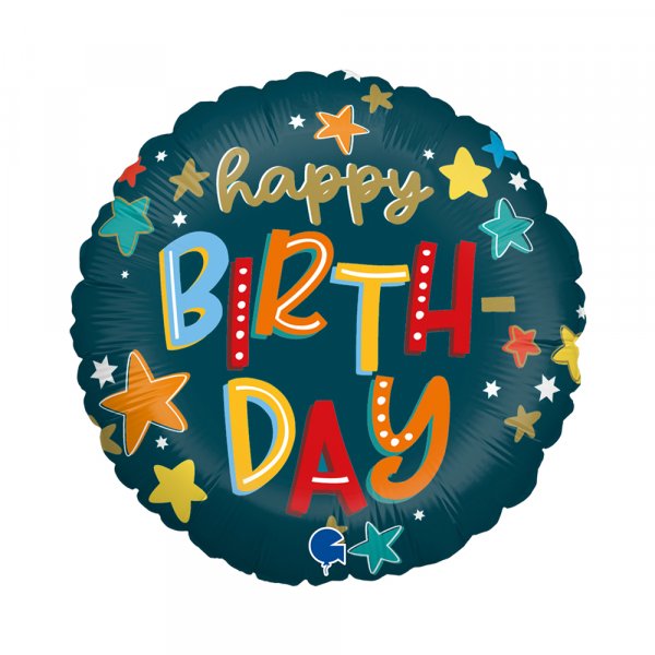 Folienballon Birthday Stars