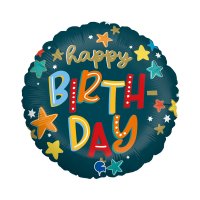Folienballon Birthday Stars
