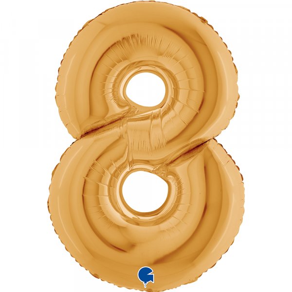 Folienballon Zahl 8 gold