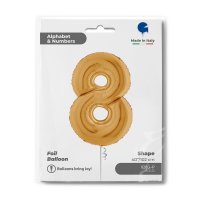 Folienballon Zahl 8 gold