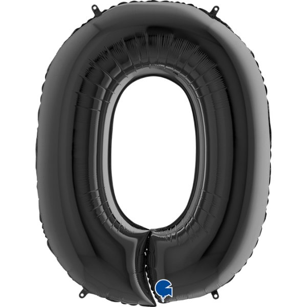 Folienballon Zahl 0 schwarz