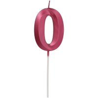 Kuchenkerzen Zahl 0 Glamour Vibes metallic pink