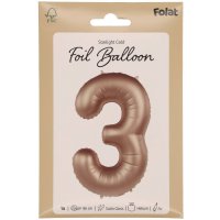 Folienballon Zahl 3 Starlight Gold