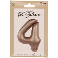 Folienballon Zahl 4 Starlight Gold