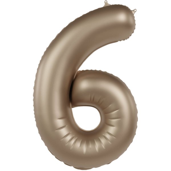 Folienballon Zahl 6 Starlight Gold