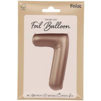 Folienballon Zahl 7 Starlight Gold