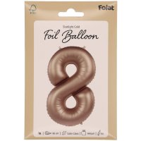 Folienballon Zahl 8 Starlight Gold