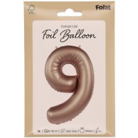 Folienballon Zahl 9 Starlight Gold