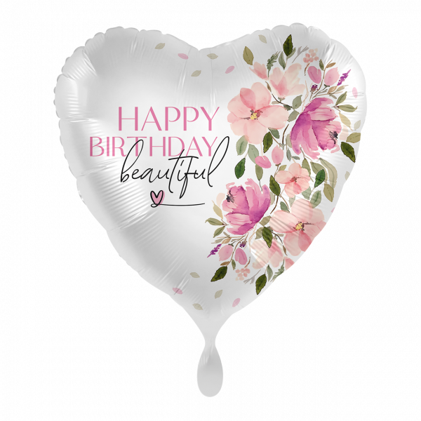 Folienballon - HBD - Beautiful Flowers