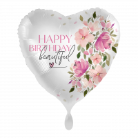 Folienballon - HBD - Beautiful Flowers