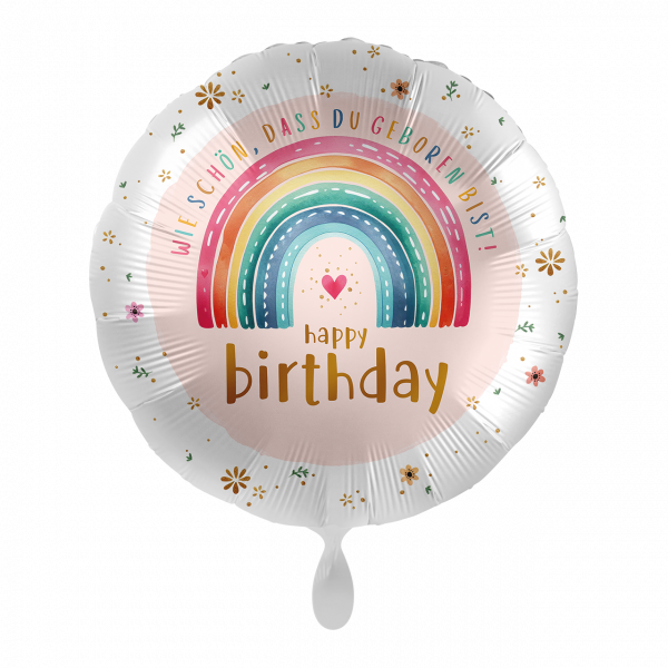 Folienballon - HBD - Dotty Rainbow