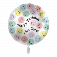 Folienballon - HBD - Colourful Smileys