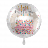 Folienballon - HBD - Colourful Cake