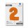 Folienballon Zahl 2 Matte Orange