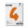 Folienballon Zahl 4 Matte Orange