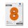 Folienballon Zahl 8 Matte Orange
