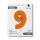 Folienballon Zahl 9 Matte Orange