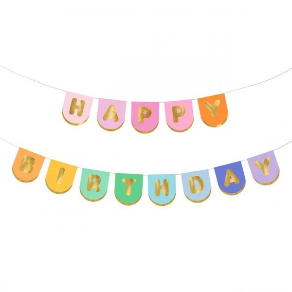 Bannergirlande Happy Birthday colourful
