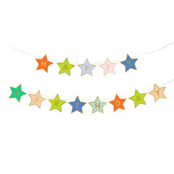 Bannergirlande Happy Birthday Stars (DIY)