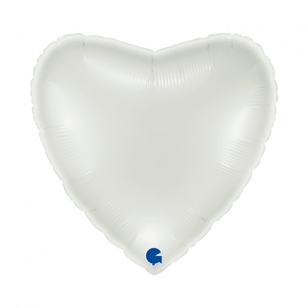 Folienballon Herz weiß glänzend