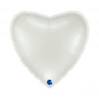 Folienballon Herz weiß glänzend