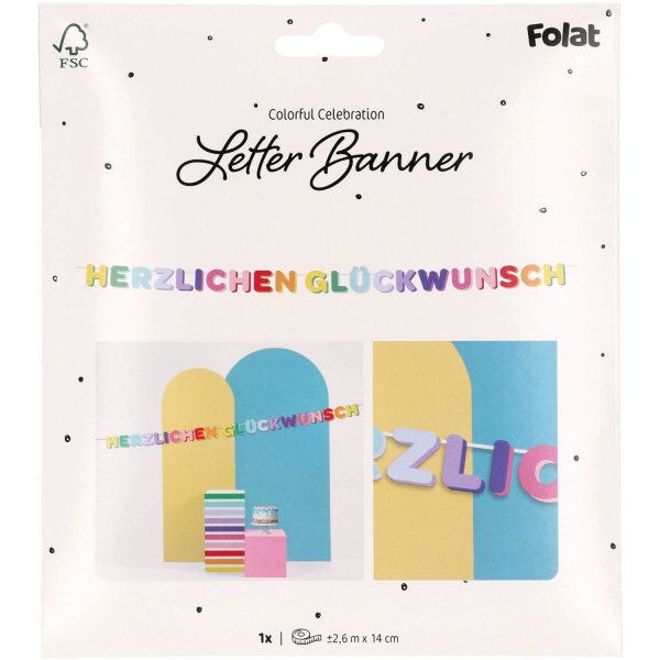Bannergirlande - Stripetastic - Herzlichen Glückwunsch