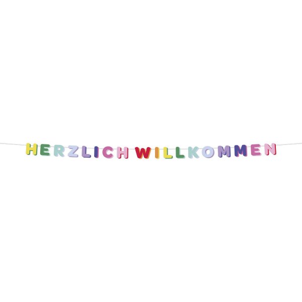 Bannergirlande - Stripetastic - Herzlichen Willkommen